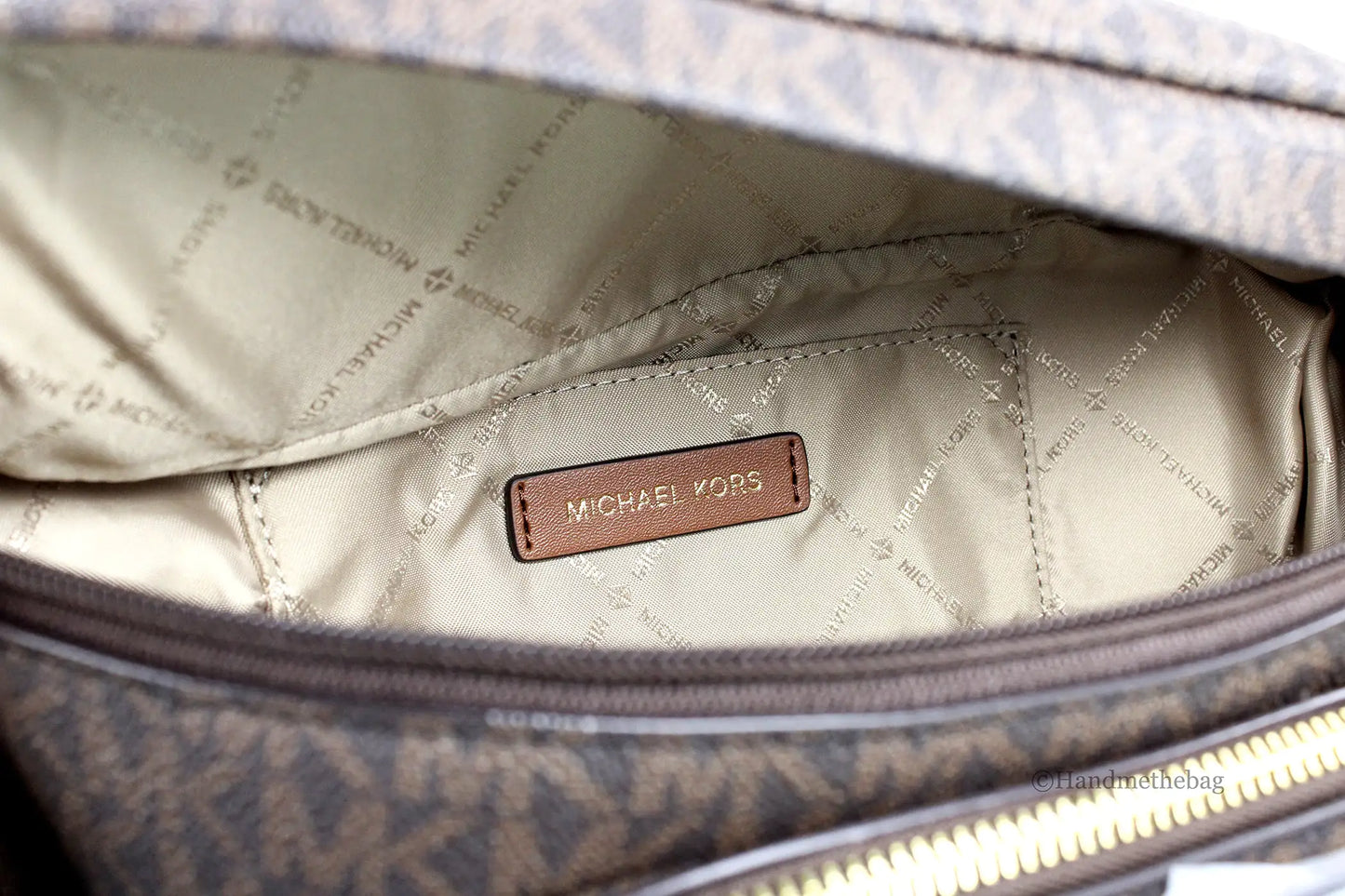 Michael Kors Maisie Large Brown PVC 2-n-1 Belt Bag