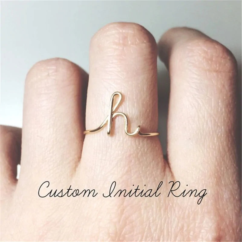 Personalized  Initial Name Rings