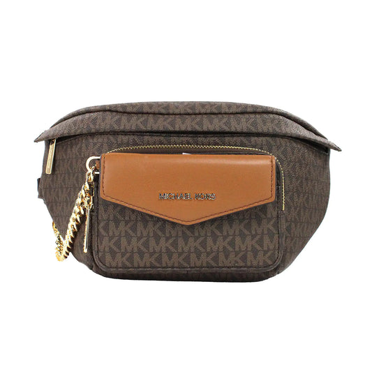 Michael Kors Maisie Large Brown PVC 2-n-1 Belt Bag
